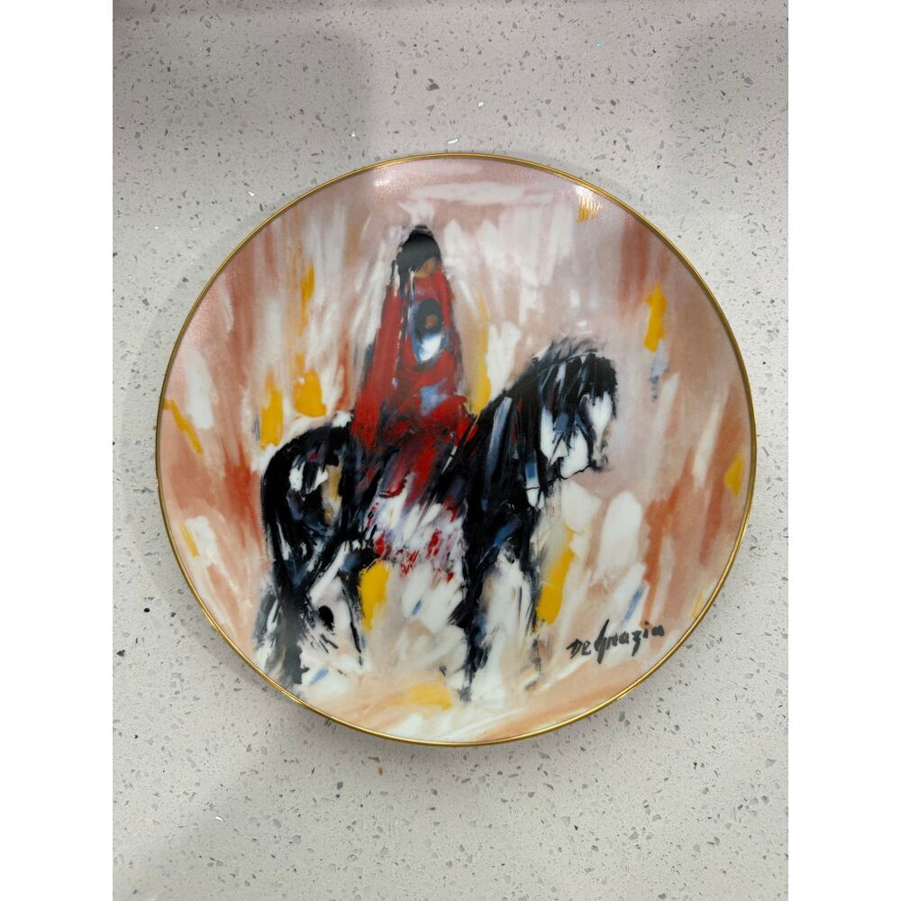 1986 FAIRMONT Porcelain MORNING RIDE by de GRAZIA fromWestern Coll 10" Plate - Picture 1 of 5